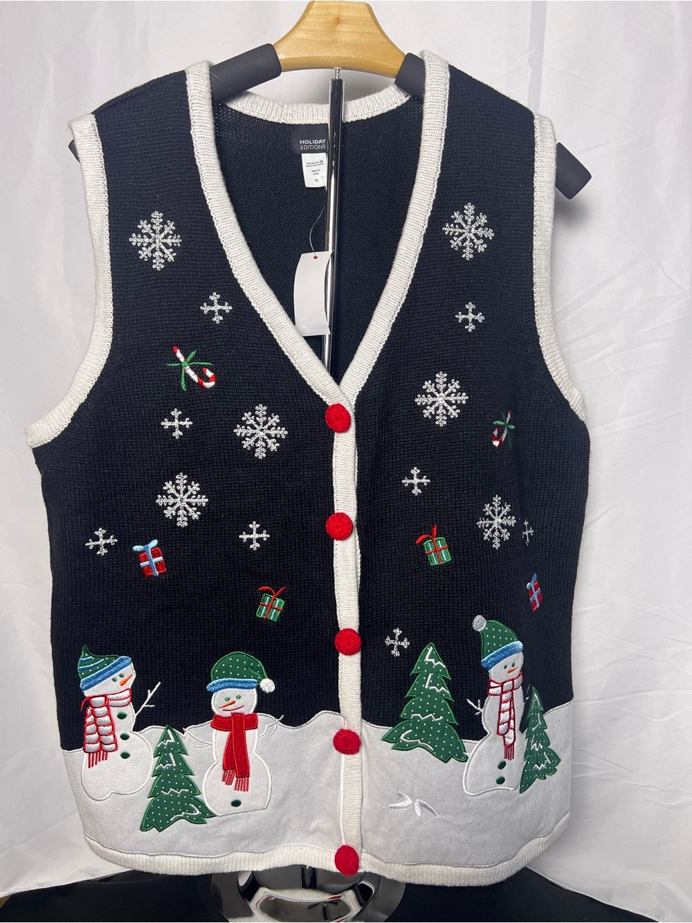 NWT Holiday Editions Christmas Sweater Vest XL Snowman